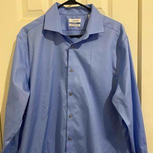 Calvin Klein Slim Blue Dress Shirt Size 17 34/5